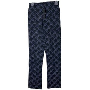 FOIL Grid Print Stretch Trousers NWT Black Gray Slim Ankle Pants 4